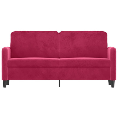 Sofa 2-osobowa, winna czerwień, 140 cm, tapicerowana aksamitem