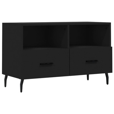 vidaXL Szafka pod TV, czarna, 80x36x50 cm, materiał drewnopochodny