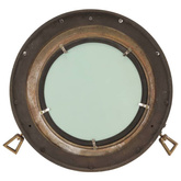 vidaXL Lustro wiszące w kształcie bulaja, Ø38 cm, aluminium i szkło