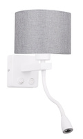 Kinkiet biały/szary z lampką do czytania LED Polo Candellux 21-75383 