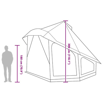 Namiot Tipi z dachem Niebieski 508 x 470 x 300 cm tafta