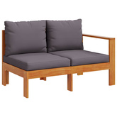Sofa ogrodowa z podłokietnikiem, 2-osobowa, drewno akacjowe