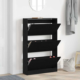 Szafka na buty z półką z drzwiami Czarny Dąb 80 x 21 x 125,5 cm