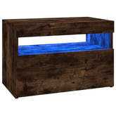 vidaXL Szafka pod TV z oświetleniem LED, przydymiony dąb, 60x35x40 cm