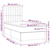 vidaXL Łóżko kontynentalne z materacem, niebieskie, aksamit, 80x200 cm model standard