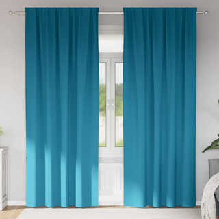 Firany blackout z kółkami 2 pcs Turkusowy 225 x 140 cm