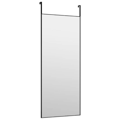 vidaXL Lustro na drzwi, czarne, 40x100 cm, szkło i aluminium