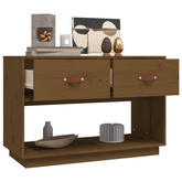 vidaXL Szafka pod TV, miodowy brąz, 90x40x60 cm, lite drewno sosnowe