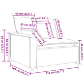 Modułowy podłokietnik sofy modułowej z poduszkami czarny 100 cm