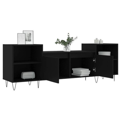 vidaXL Szafka pod TV, czarna, 160x35x55 cm, materiał drewnopochodny