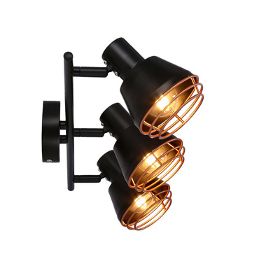 Lampa ścienna/sufitowa czarna klosz miedziany 3xE14 40W Neria 93-82572