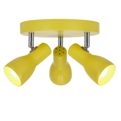 Lampa sufitowa Picardo plafon metalowy żółty regulowany 3-punktowy E14