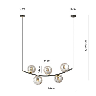 Lampa wisząca RITZ 5 BL GRAFIT