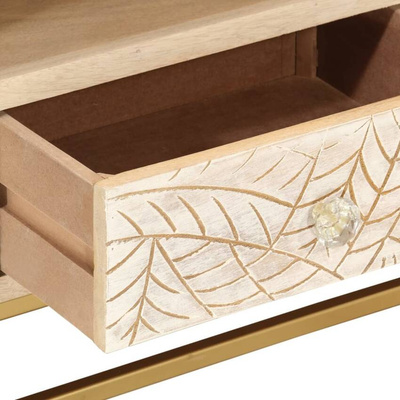 Szafka pod TV, 110x30x40 cm, lite drewno mango i żelazo vidaXL