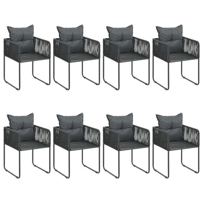 9-częściowy zestaw mebli ogrodowych, rattan PVC, czarno-brązowy