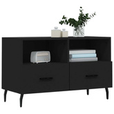 Szafka pod TV, czarna, 80x36x50 cm, materiał drewnopochodny vidaXL