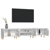 Szafka pod TV, wysoki połysk, biała, 180x31,5x40 cm vidaXL