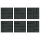Kamień kroczący 6 pcs Czarny 40,5 x 40,5 x 2 cm Guma
