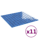Płytki mozaikowe 11 pcs Niebieski 50 x 50 cm Szkło