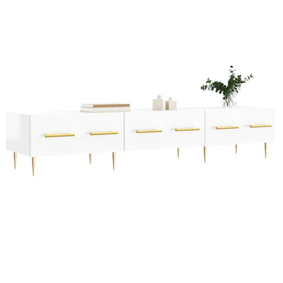 vidaXL Szafka pod TV, wysoki połysk, biała, 150x36x30 cm