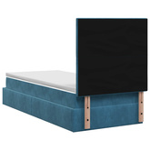 Łóżko ottoman z materacem Ciemnoniebieski 100 x 200 cm Welur
