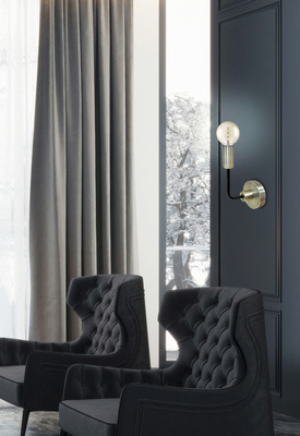 Kinkiet patynowy/czarny matowy bez klosza Saga 21-01313