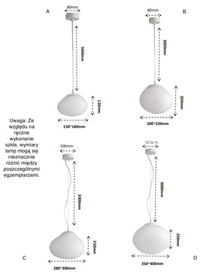 Gregg Pebble Pendant Lamp Rozmiar D ADANI AD110