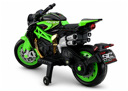 Motor Na Akumulator HC8051 Dla Dzieci Czarny Ścigacz Światła Led Dźwięki