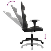 vidaXL Masujący fotel gamingowy, czarny i moro, sztuczna skóra model standard