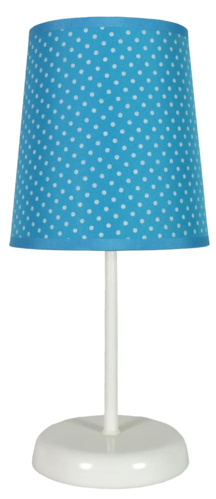 Lampka nocna Gala niebieska w kropki z abażurem stołowa