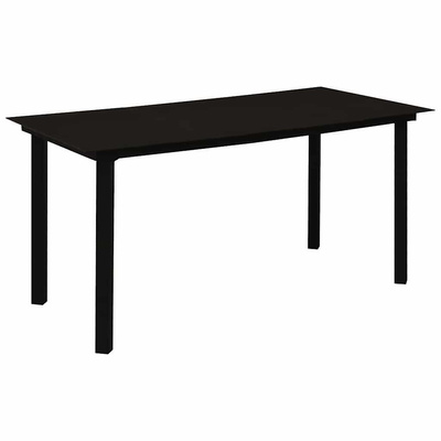 7-cz. zestaw mebli ogrodowych, rattan PVC, czarny