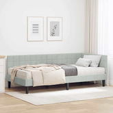 Rama Łóżka Narożnego z Materacem 2 szt. Jasnoszary 90 x 200 cm