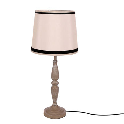 CARDINALE lampa stołowa h-58 cm ciemny szary 1x40 E27 abażur beżowy