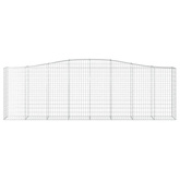 Kosze gabionowe, 8 szt, 400x50x120/140 cm, galwanizowane żelazo