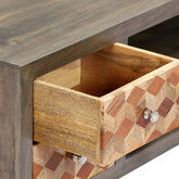 vidaXL Szafka pod TV, szara, 120x30x40 cm, lite drewno mango