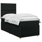 Łóżko z box spring LED z materacem Czarny 80 x 200 cm tkanina