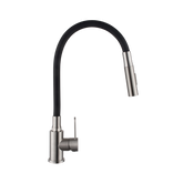 Bateria zlew. dalis z elastyczną 2f wylewką, inox / czarny BZ-64-043-L Invena