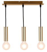 Lampa wisząca tuba Dallas złota potrójna 3xE27 metalowa