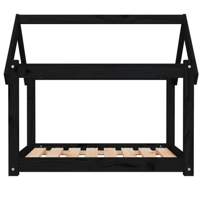 vidaXL Legowisko dla psa, czarne, 81x60x70 cm, lite drewno sosnowe
