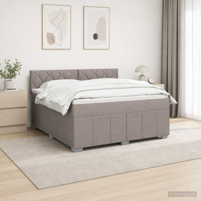 Łóżko z box spring LED z materacem Ciemnoszary 140 x 190 cm