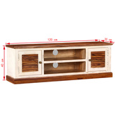 vidaXL Szafka pod TV, lite drewno Sheesham i mango, 120x30x40 cm