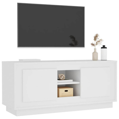 vidaXL Szafka pod TV, biała, 102x35x45 cm, materiał drewnopochodny