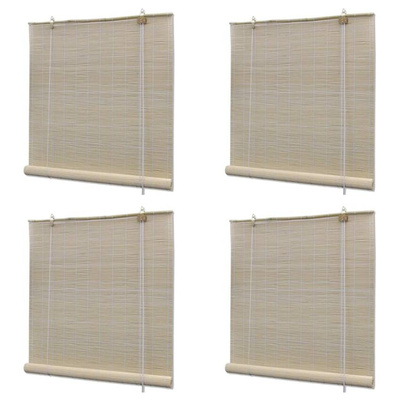 vidaXL Naturalne rolety bambusowe, 4 szt., 120 x 160 cm