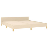 vidaXL Rama łóżka z zagłówkiem, kremowa, 180x200 cm, obita tkaniną model standard