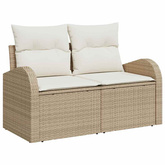 Sofa Ogrodowa z poduszką Beżowy 124 x 62 x 69 cm polirattan