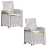 Fotel ogrodowy z funkcją leżenia stylizowany na rattan 2 szt.
