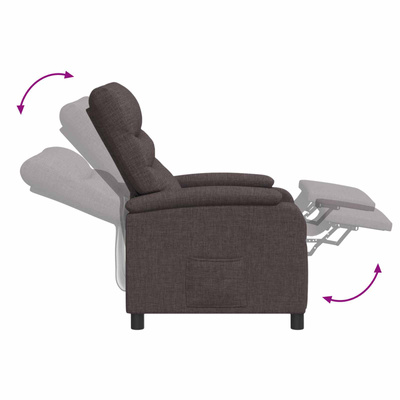 Fotel recliner Ciemny brąz tkanina