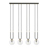 Lampa wisząca GLAM 4 BLACK/TRANSPARENT