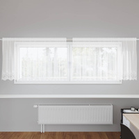 Firanka Koronkowa z zasłonami Biały 100 x 300 cm Poliester