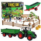 Zestaw Rolniczy Traktor z Przyczepą Zwierzęta Farmerzy Farma 45 el.